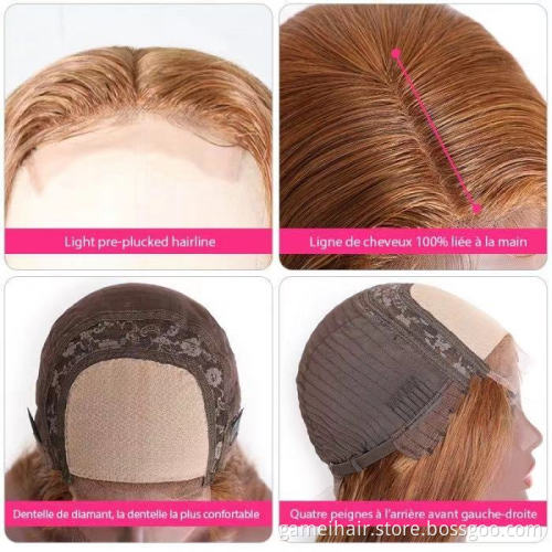 Glueless Lace Frontal Wig Vendor Pre Plucked Indian Virgin Cuticle Aligned Human Hair Full HD Lace Closure Front Wig Wholesale